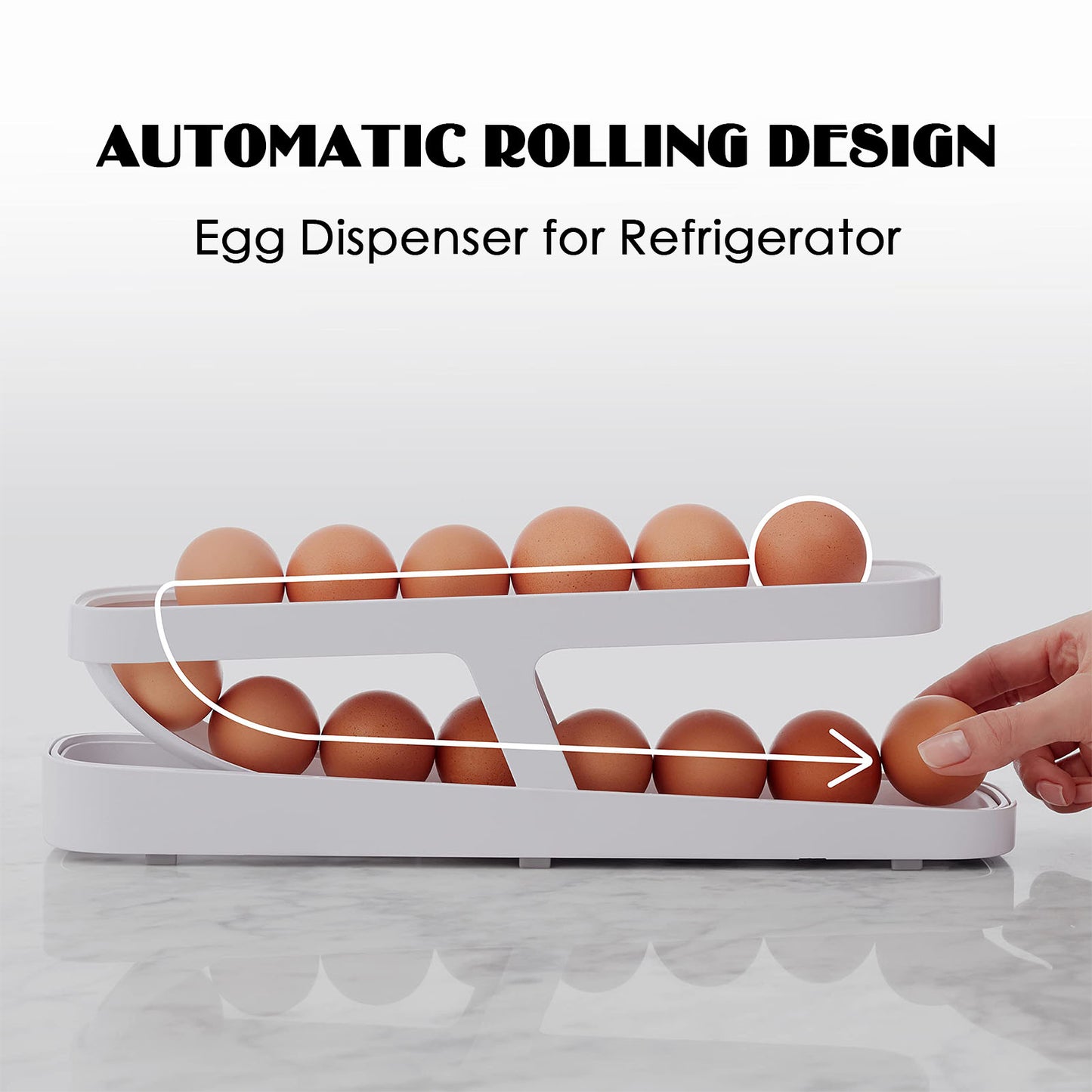 Automatic Scrolling Egg Rack Holder Storage Box Egg Basket Container Organizer Egg Dispenser For Kitchen Gadgets