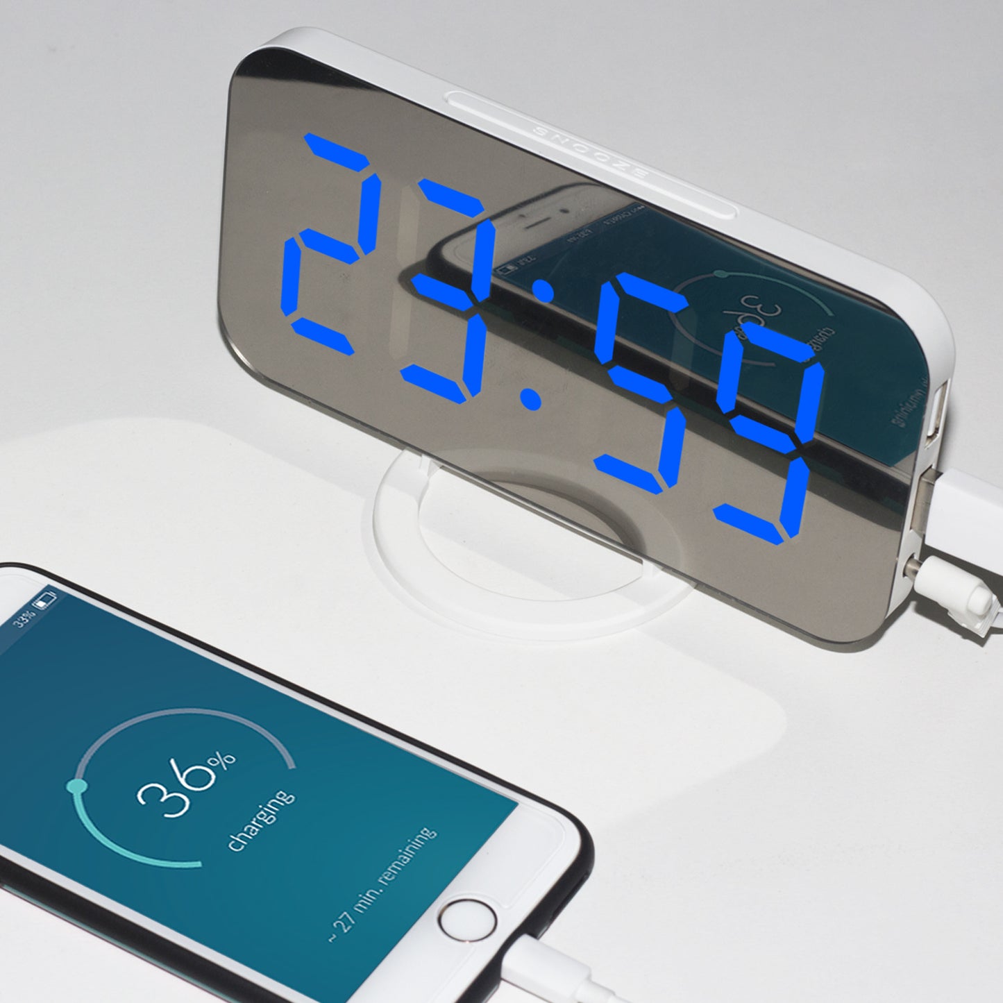 Induction dimming electronic clock