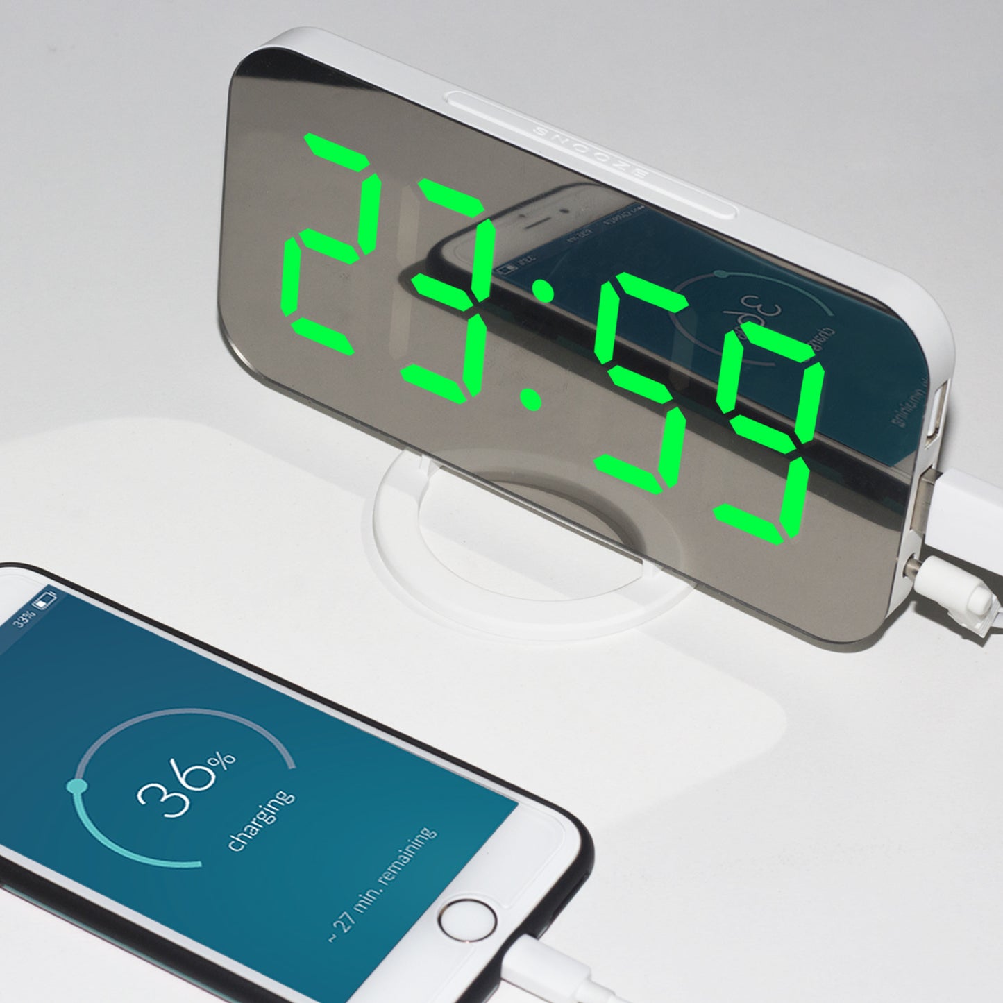 Induction dimming electronic clock