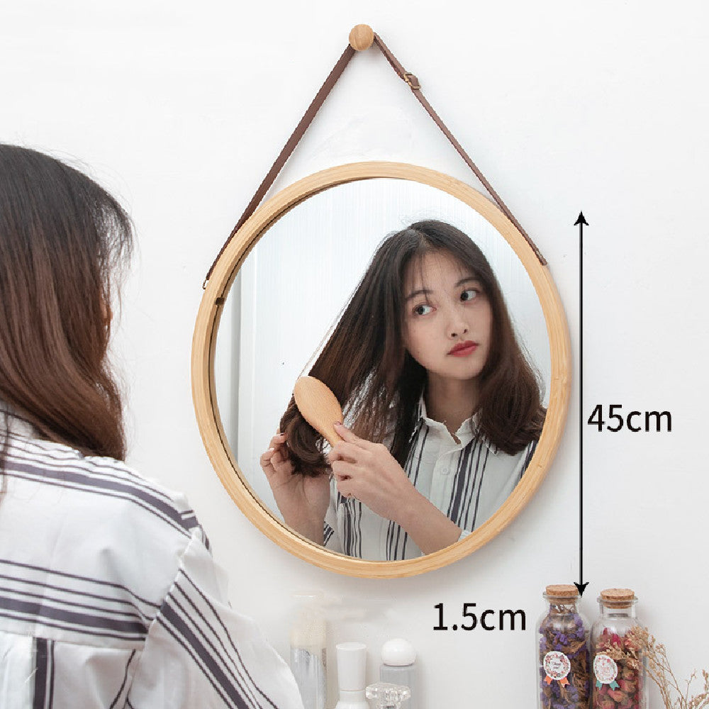 Traceless Nail Nanzhu Bathroom Mirror
