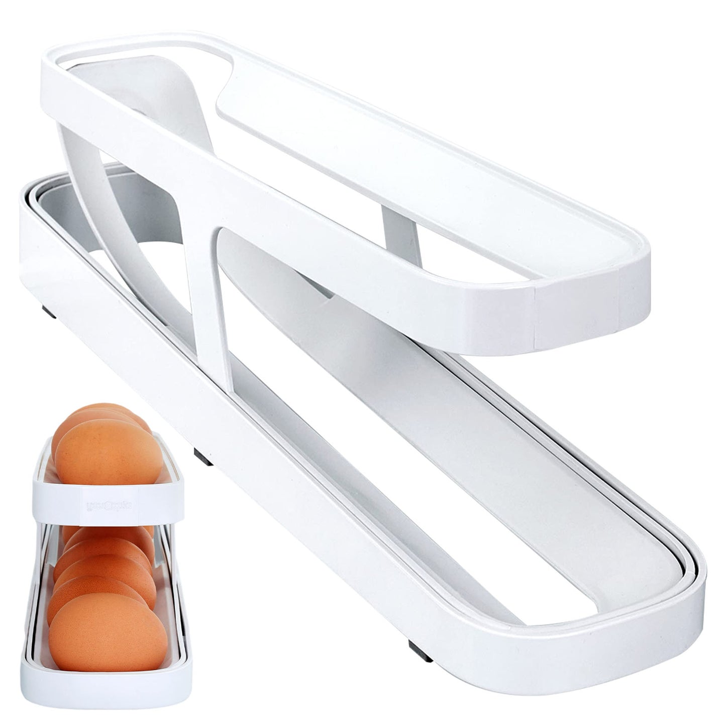 Automatic Scrolling Egg Rack Holder Storage Box Egg Basket Container Organizer Egg Dispenser For Kitchen Gadgets