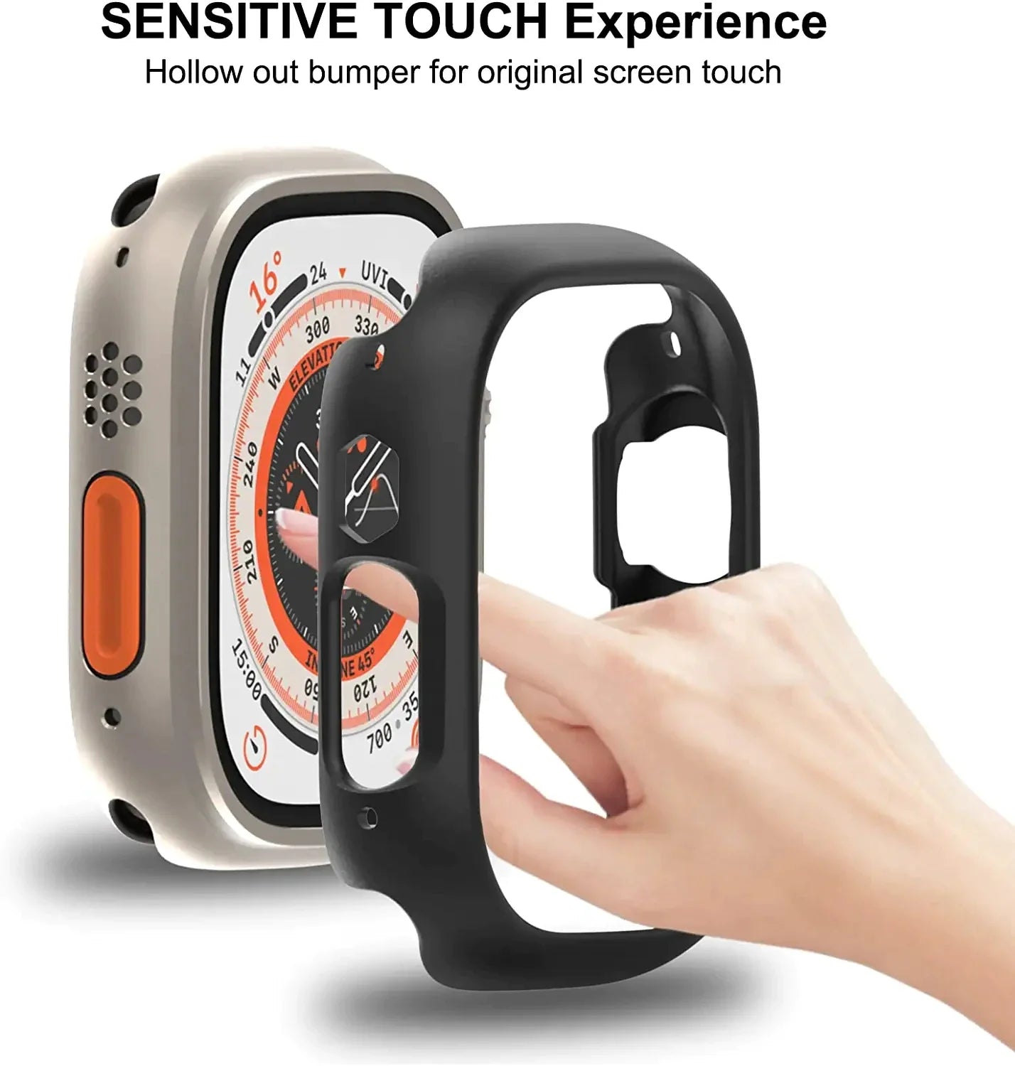 For Apple Watch Series 8 7 Ultra 49Mm Case Hard PC Protective Cover Hollow Frame Bumper for Apple Watch Series 8 7 41Mm 45Mm