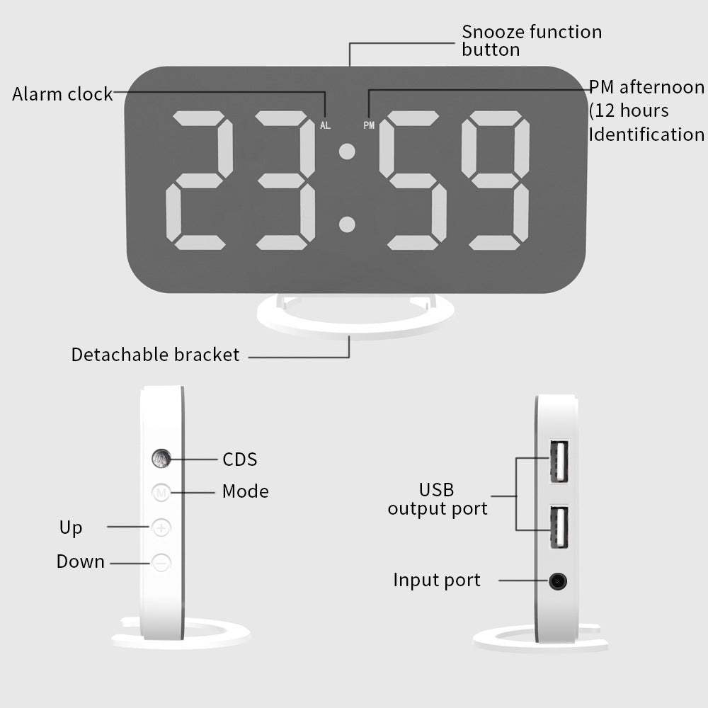 Induction dimming electronic clock