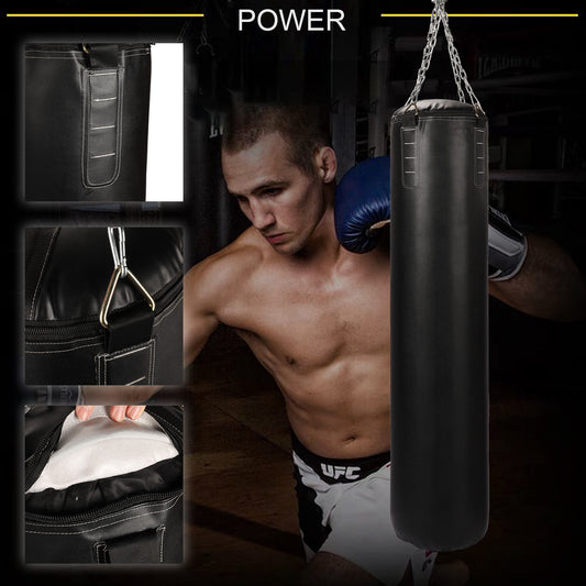 Punching Bag Filled Set Kick Boxing MMA Heavy Bag Training Hook Hanging Chain