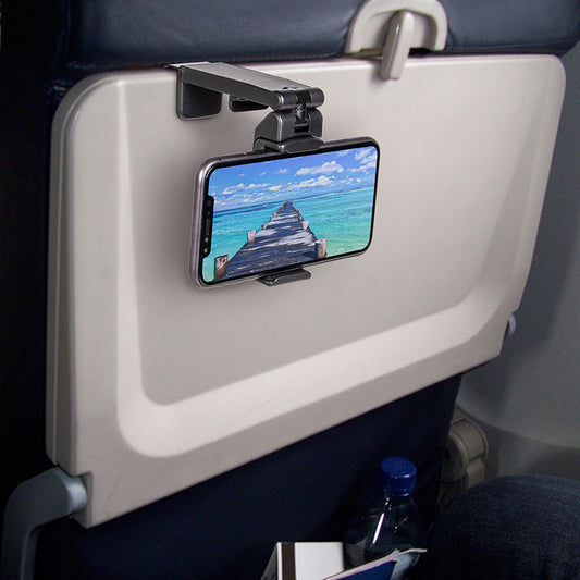 Universal in Flight Airplane Phone Holder Mount. Handsfree Phone Holder for Desk Tray with Multi-Directional Dual 360 Degree Rotation. Pocket Size