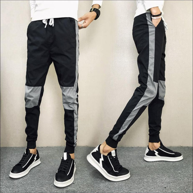 Men Casual Stitching Gradient All Match Pants