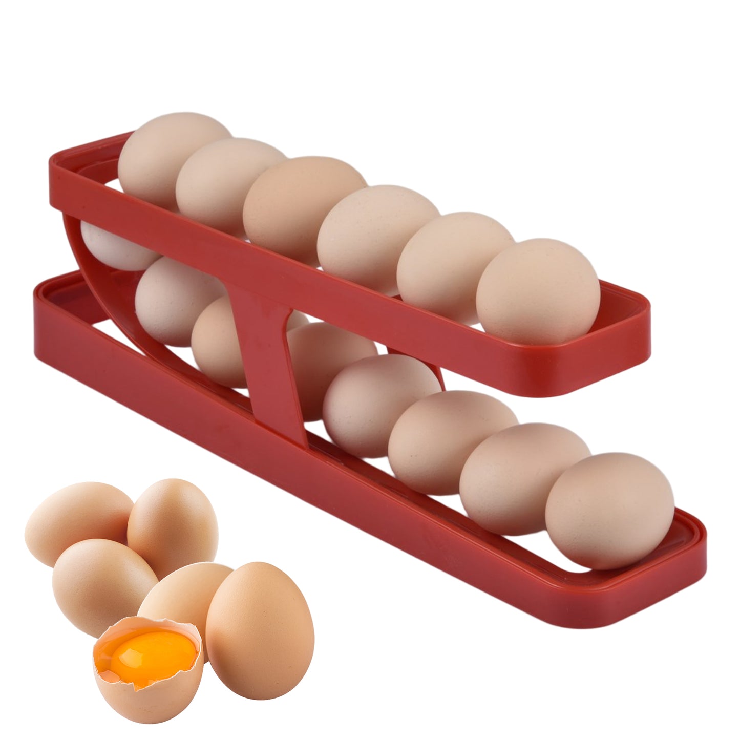 Automatic Scrolling Egg Rack Holder Storage Box Egg Basket Container Organizer Egg Dispenser For Kitchen Gadgets